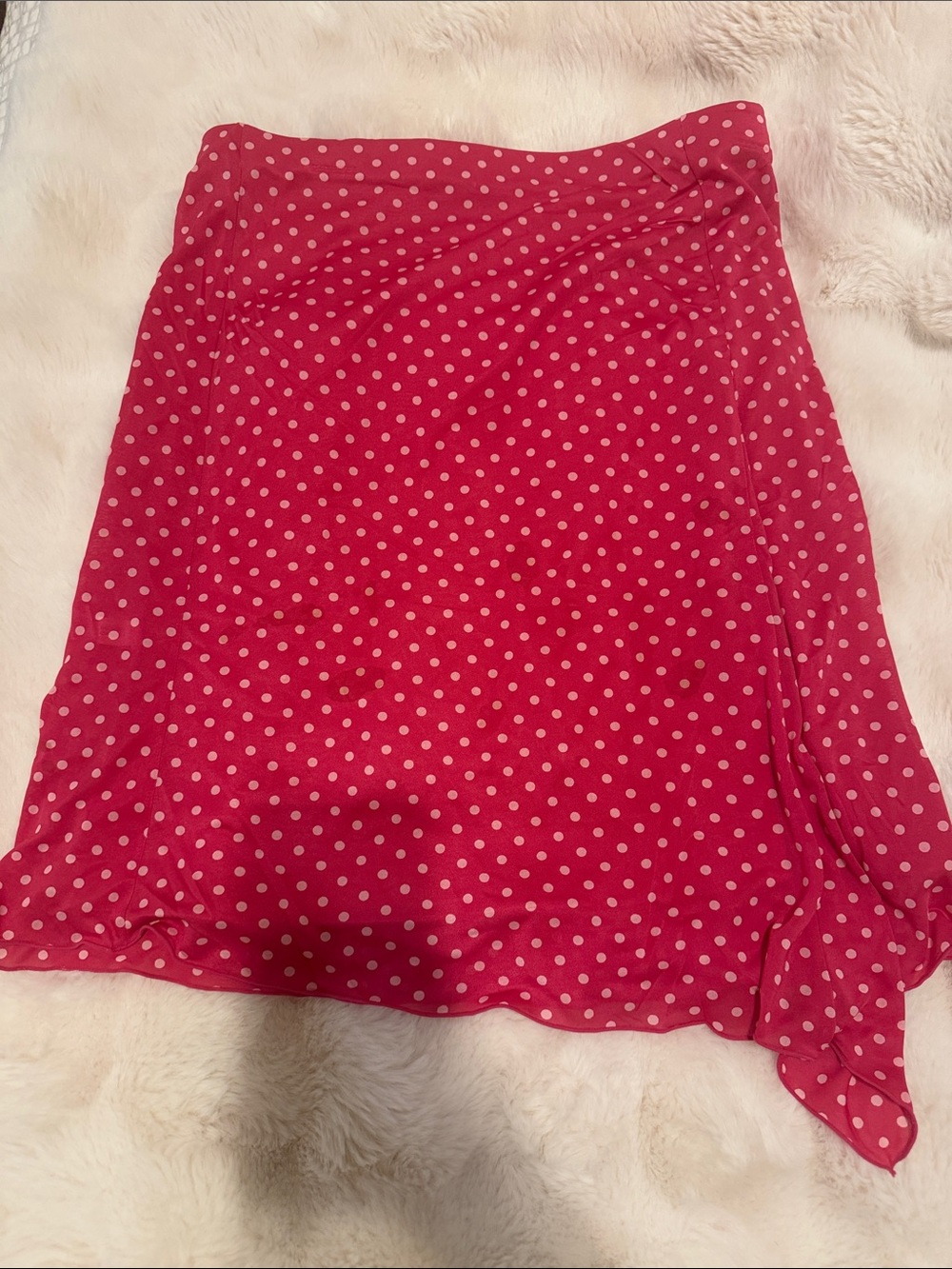 Express Pink Polka Dot Midi Skirt